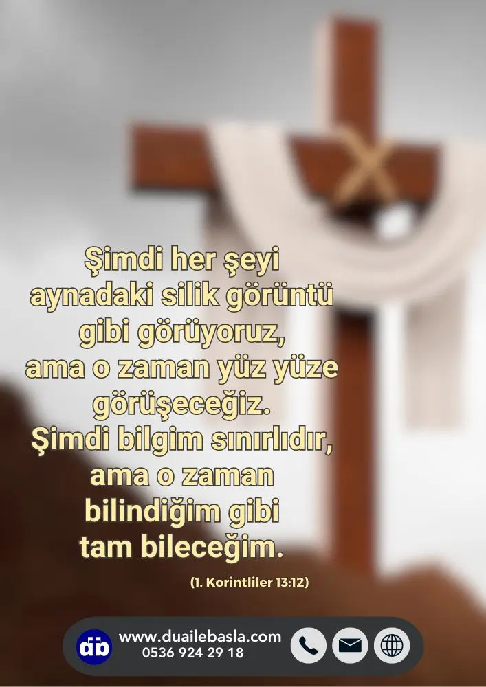 1 Korint 13 O zaman yüz yüze görüşeceğiz