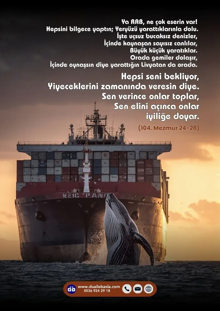 (104. Mezmur 24-28) Hepsi seni bekliyor, Yiyeceklerini zamanında veresin diye. Sen verince onlar toplar, Sen elini açınca onlar iyiliğe doyar.