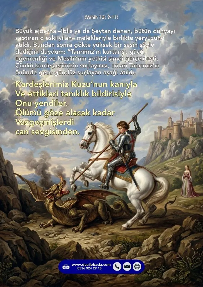Nisan 23 (Vahih 12: 9-11) Kardeşlerimiz Kuzu’nun kanıyla - Ve ettikleri tanıklık bildirisiyle - Onu yendiler. Ölümü göze alacak kadar - Vazgeçmişlerdi can sevgisinden.